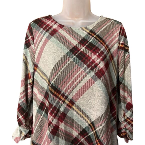 Cato Plaid Tartan Shift Dress w/ Pockets Sz M Cottagecore Autumn Academia Preppy - Picture 9 of 9